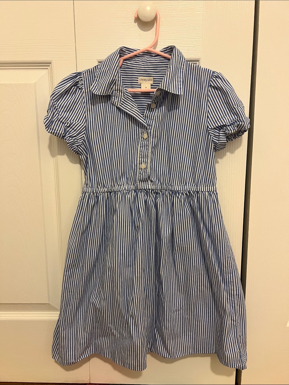 Crewcuts Blue and White Striped Cotton Shirt Dress